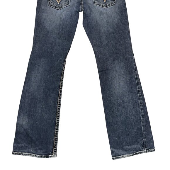 Big Star Remy Bootcut Jeans Womens 31R 30 Embroidered Flap Pockets Light Wash - Picture 7 of 7